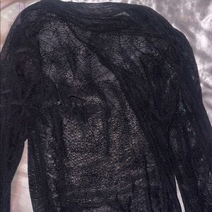 Black Lace Long Sleeve Top